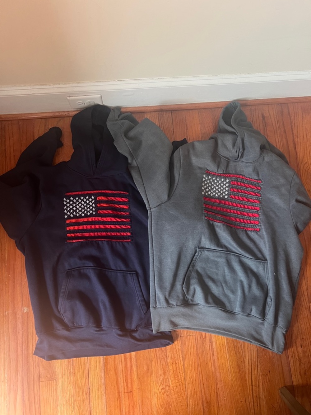 2 2XL American Flag Hoodies